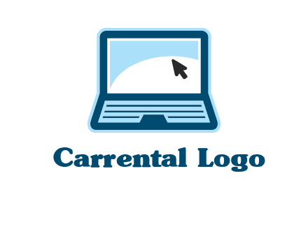 laptop with pointer computer logo
