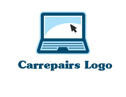 laptop with pointer computer logo