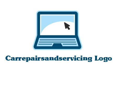 laptop with pointer computer logo