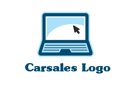 laptop with pointer computer logo