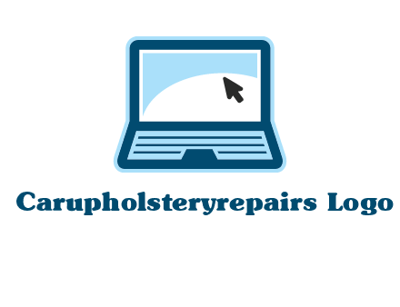 laptop with pointer computer logo