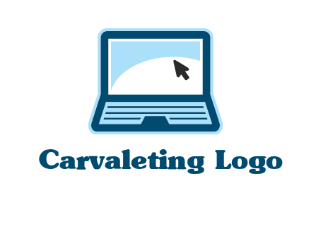 laptop with pointer computer logo