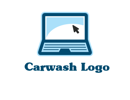 laptop with pointer computer logo