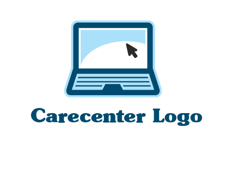 laptop with pointer computer logo