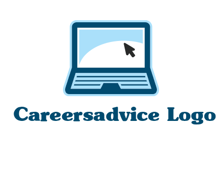 laptop with pointer computer logo