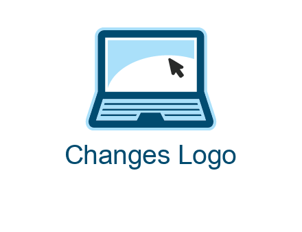 laptop with pointer computer logo