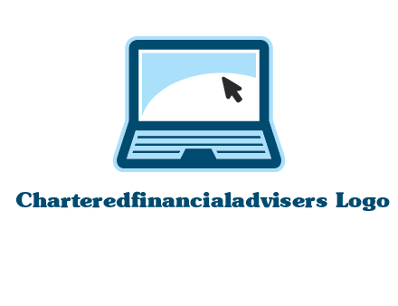 laptop with pointer computer logo