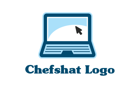 laptop with pointer computer logo