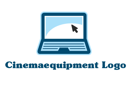laptop with pointer computer logo