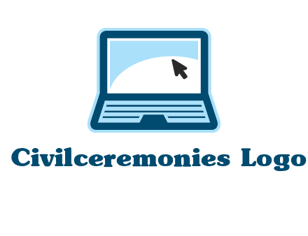 laptop with pointer computer logo