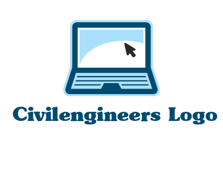 laptop with pointer computer logo