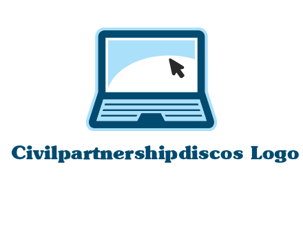 laptop with pointer computer logo