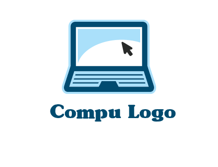 laptop with pointer computer logo