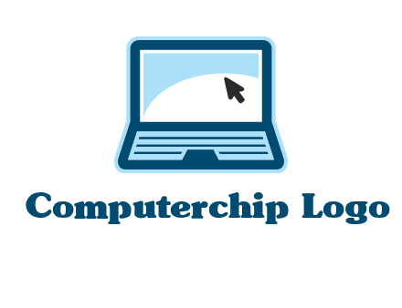 laptop with pointer computer logo