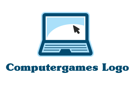 laptop with pointer computer logo