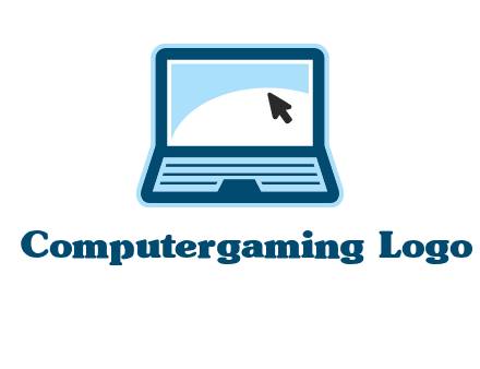 laptop with pointer computer logo