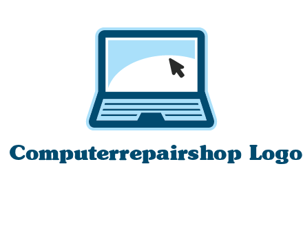 laptop with pointer computer logo