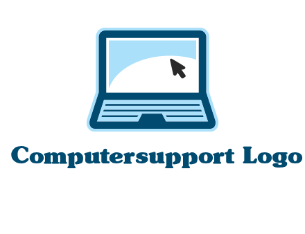 laptop with pointer computer logo