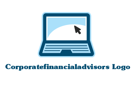 laptop with pointer computer logo