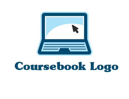 laptop with pointer computer logo