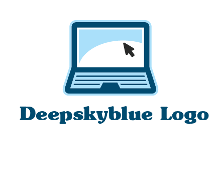 laptop with pointer computer logo
