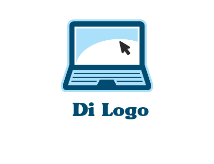 laptop with pointer computer logo