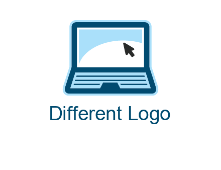 laptop with pointer computer logo