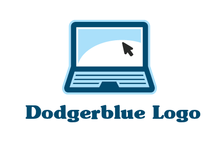 laptop with pointer computer logo