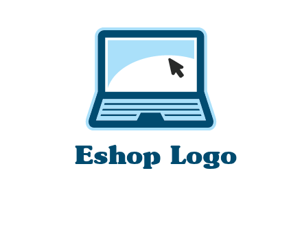 laptop with pointer computer logo