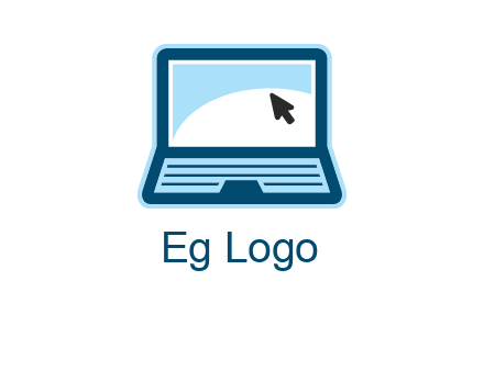 laptop with pointer computer logo