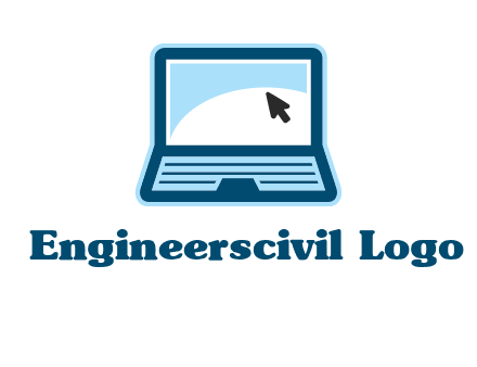 laptop with pointer computer logo