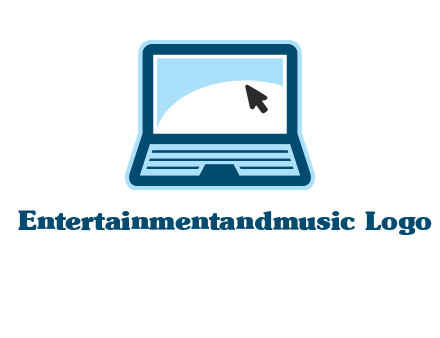 laptop with pointer computer logo