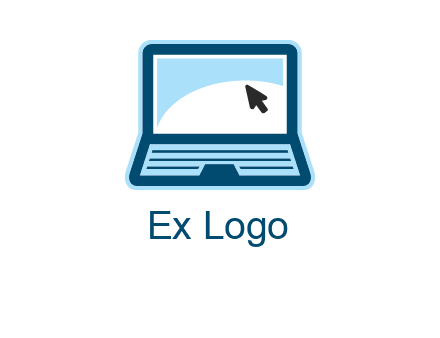 laptop with pointer computer logo