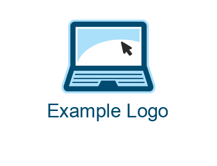 laptop with pointer computer logo