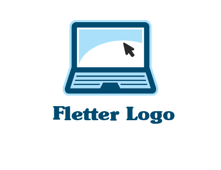 laptop with pointer computer logo