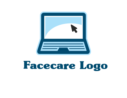 laptop with pointer computer logo