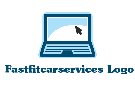 laptop with pointer computer logo