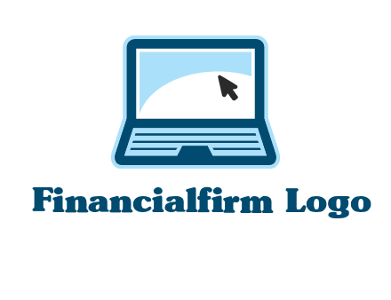 laptop with pointer computer logo