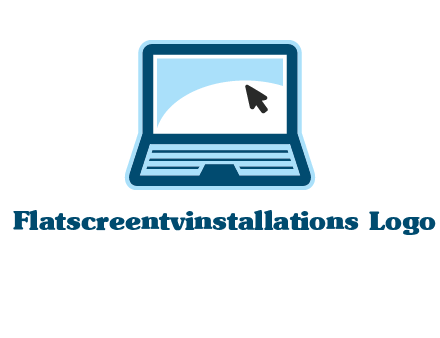 laptop with pointer computer logo