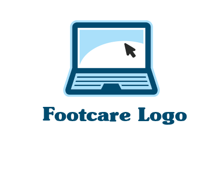 laptop with pointer computer logo