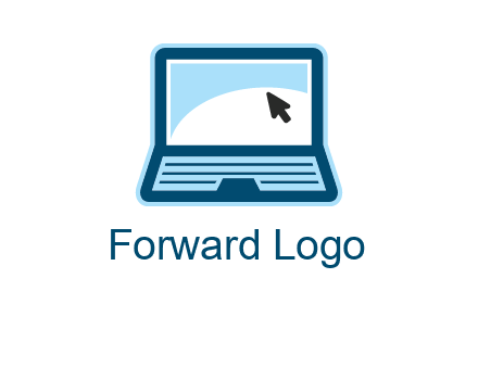 laptop with pointer computer logo