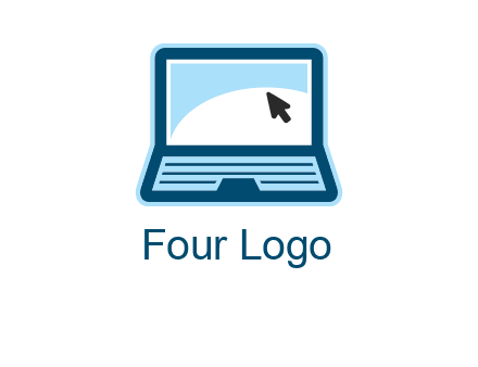 laptop with pointer computer logo