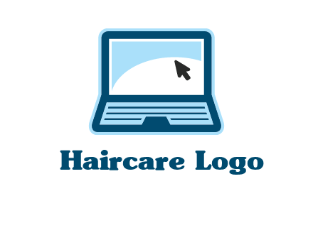 laptop with pointer computer logo