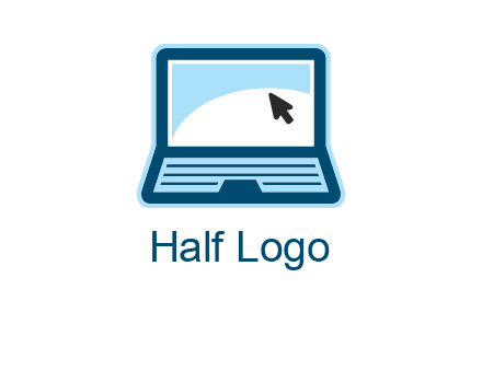 laptop with pointer computer logo