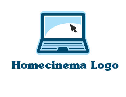 laptop with pointer computer logo