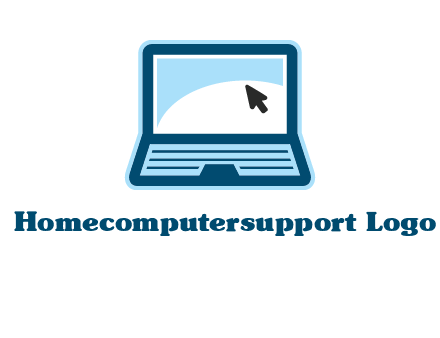 laptop with pointer computer logo