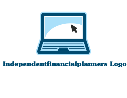 laptop with pointer computer logo