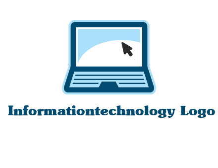laptop with pointer computer logo