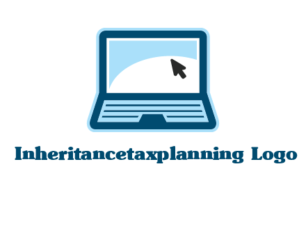 laptop with pointer computer logo