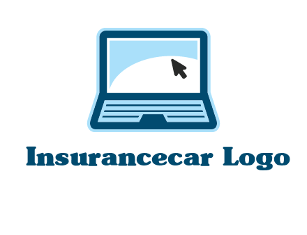 laptop with pointer computer logo